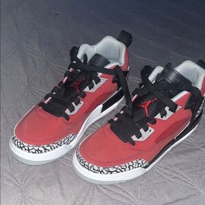 Jordan Red and Black Kids Sneakers